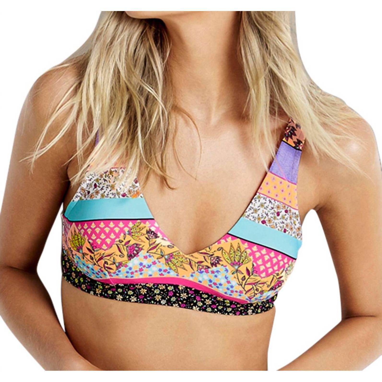 New Seafolly Tie Back Bralette Bikini Top In Sea Caribbean Kool
